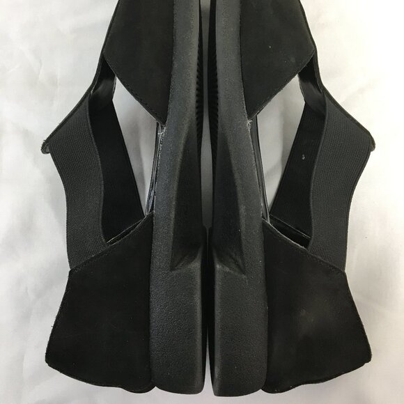 Judith "Rosemary" Black Slip-On Open Toe Flats Size 7.5 EXCELLENT Condition - Picture 4 of 10